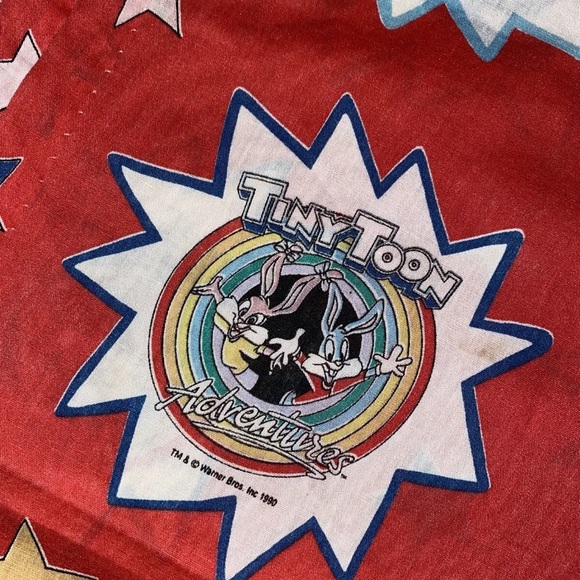 Vintage 90’s Warner Bros Tiny Toon Adventures Cartoon Rare Sheet Set Curtains - Picture 4 of 5